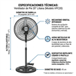Ventilador Liliana VPM2016CB 20" 120W CoolBreeze + Repeler